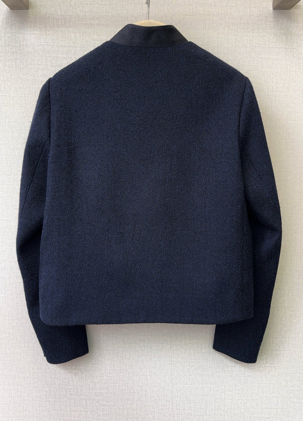 CD 26s Cropped Jacket Navy Blue Wool 413218