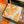 HM Sous le Charme d'Orphee Detail Scarf 90 Orange Colorful Twill Silk 194445