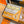 HM A l'Ombre des Boulevards Scarf 90x90cm Orange Yellow Twill Silk 303275
