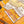 HM A l'Ombre des Boulevards Scarf 90x90cm Orange Yellow Twill Silk 303275