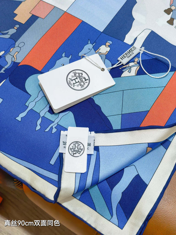 HM 26s Mon Cheval et Moi 90x90cm Scarf Twill Silk 402758