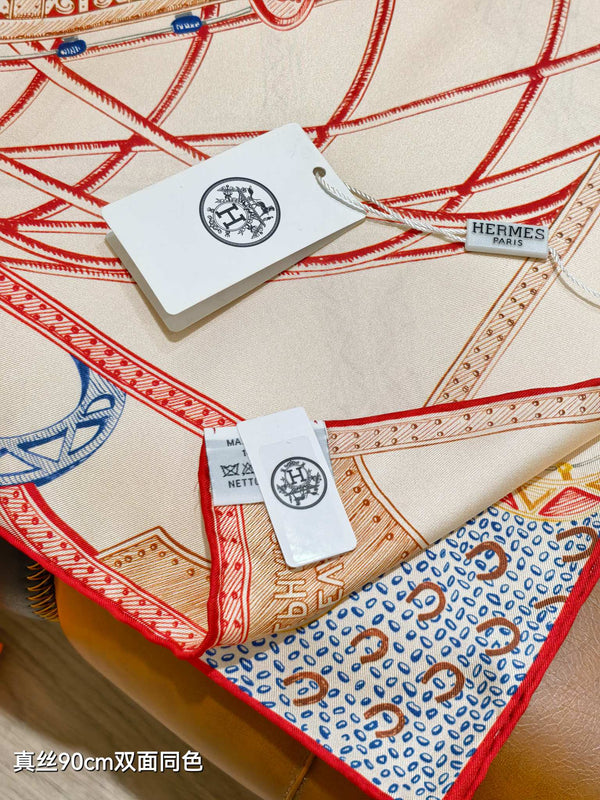 HM 26s Chevaux d'Hephaistos 90x90cm Scarf Twill Silk 402763