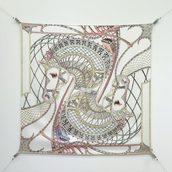 HM 26s Chevaux d'Hephaistos 90x90cm Scarf Twill Silk 402765