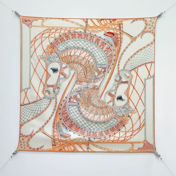 HM 26s Chevaux d'Hephaistos 90x90cm Scarf Twill Silk 402766