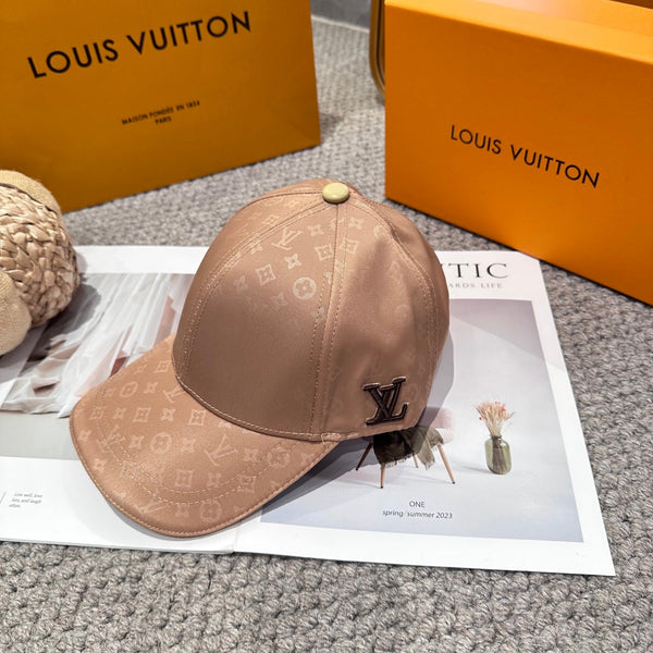 LV Baseball Cap with Logo Embroidery Camel Cotton 983647
