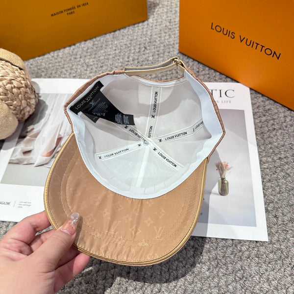 LV Baseball Cap with Logo Embroidery Camel Cotton 983647