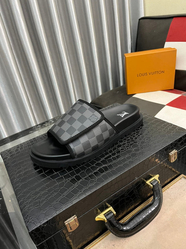 MIAMI MULE IN BLACK DAMIER JACQUARD