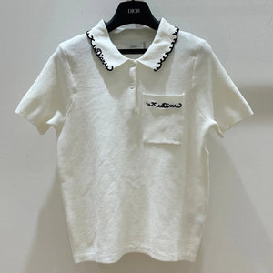 CD 2026 Short-Sleeved Tops Polo White Cotton 489142