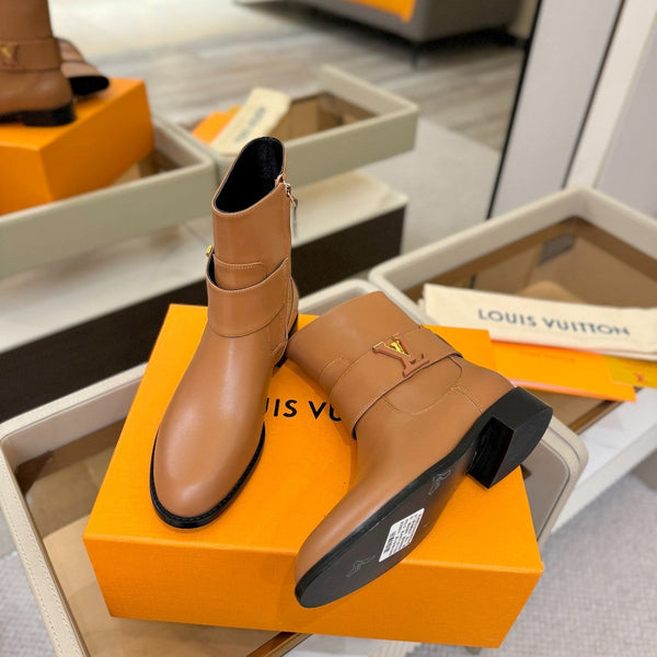 LV Midtown Flat Ankle Boot Light Brown Cowhide 574329
