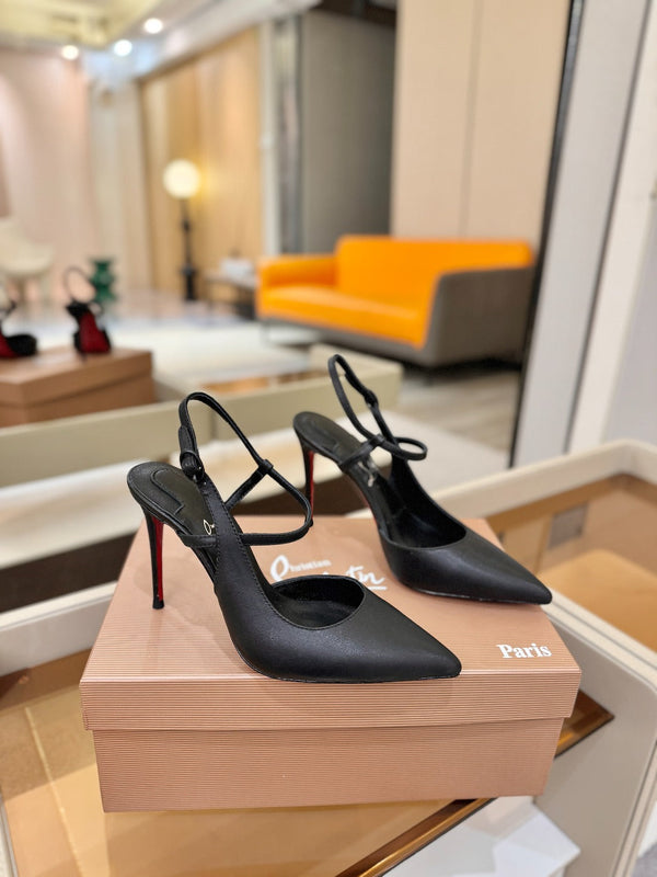 CL Jenlove Slingback 10.5cm Black Leather 635814
