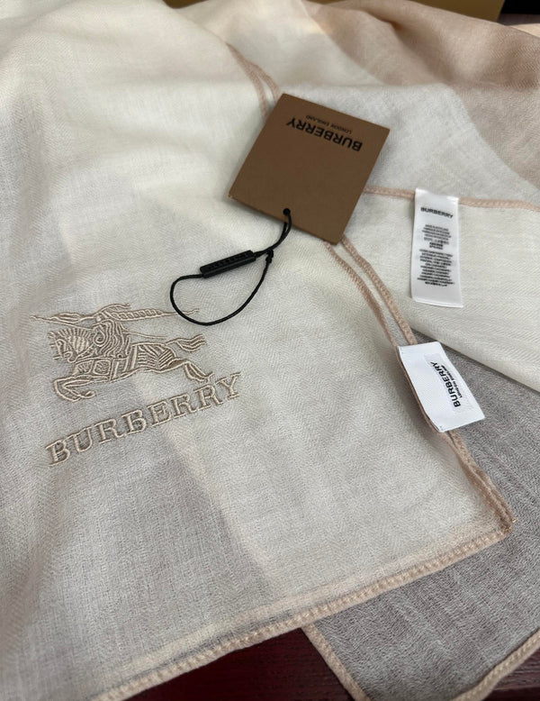 BBR Double-Sided Scarf 200CM Light Beige White Cashmere 292976