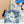 CD Book Tote With Strap Blue Toile De Jouy Floral Garden Canvas