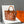 STEEPLE 28 BAG IN OFF-WHITE MIX LIGHT ORANGE CANVAS AND CALFSKIN