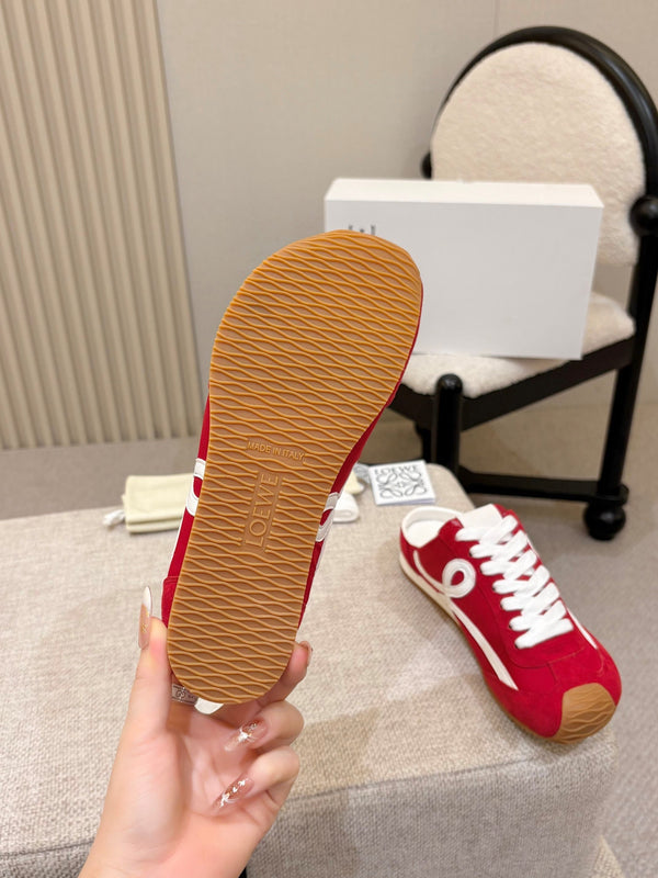Loe Ballet Runner Slip-On Red Suede Nylon 833799