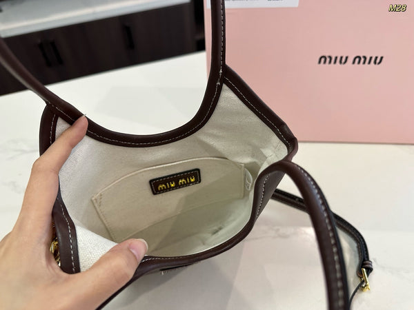 IVY MINI TOTE BAG 20 IN BROWN CALFSKIN
