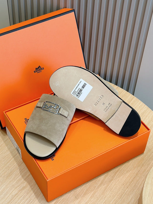 HM Men's Tenor Slide Light Brown Suede 547657