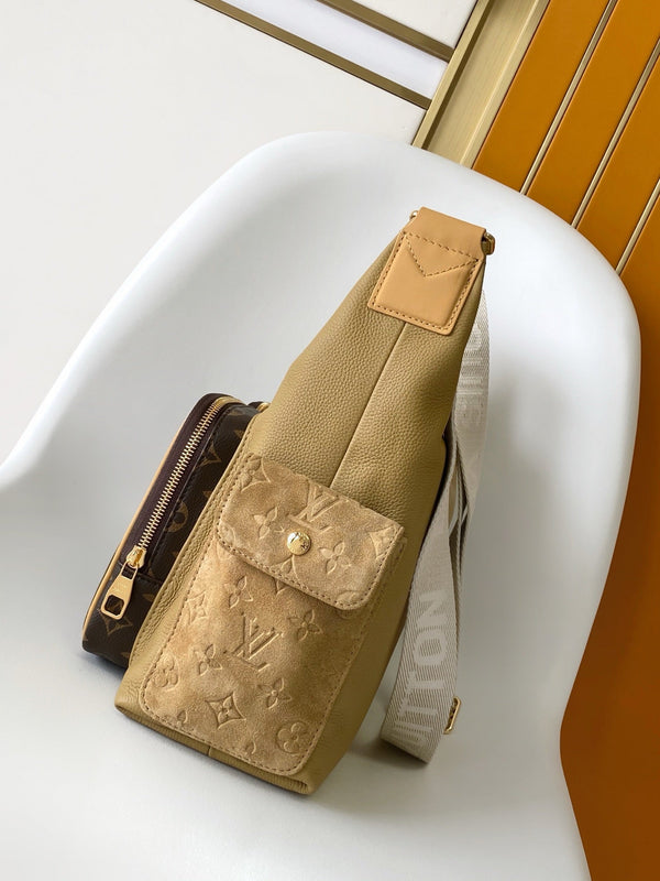 LV Hobo Cargo Bag Khaki Monogram Canvas & Cowhide GHW