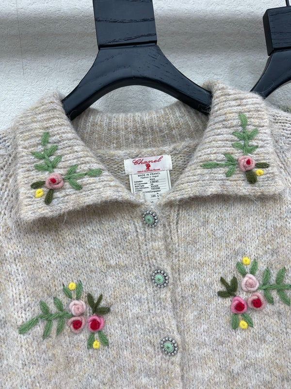 CC Cardigan Knit Floral Embroidery 430450