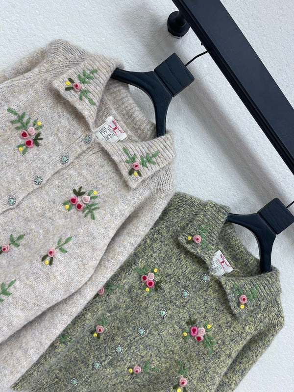 CC Cardigan Knit Floral Embroidery 430450