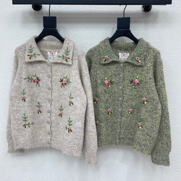 CC Cardigan Knit Floral Embroidery 430450