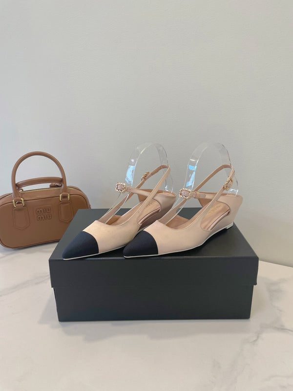 CC 26s T-Strap Slingbacks Nude Satin 941624