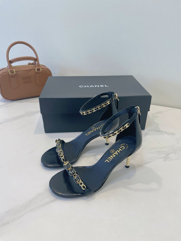 CC 26s High-Heeled Sandals 6.5cm Black Lambskin 941625