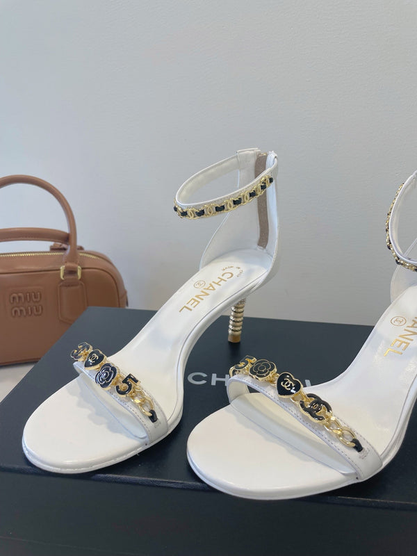 CC 26s High-Heeled Sandals 6.5cm White Lambskin 941627