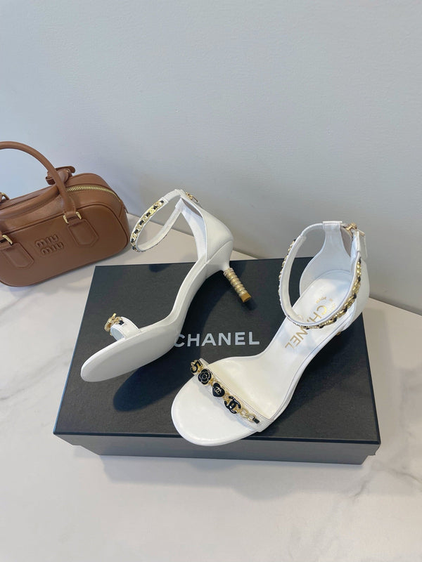 CC 26s High-Heeled Sandals 6.5cm White Lambskin 941627