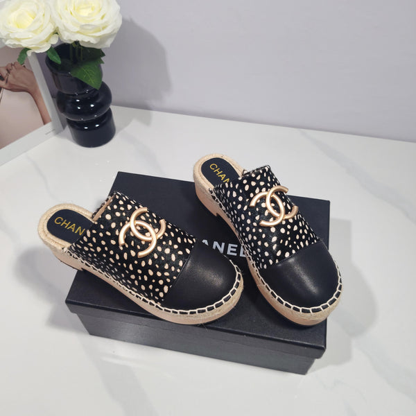 CC 26s Half-Length Slippers Black Horsehair 104253
