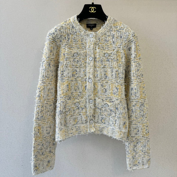 CC 2026 Cardigan Light Yellow Mix White Wool 424719
