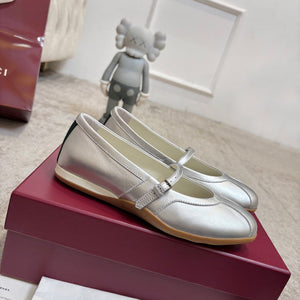GG Shift Mary Jane Sliver Leather 824475