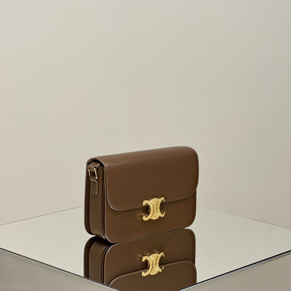 MINI CLAUDE 22 SHINY CALFSKIN CHOCOLATE BROWN