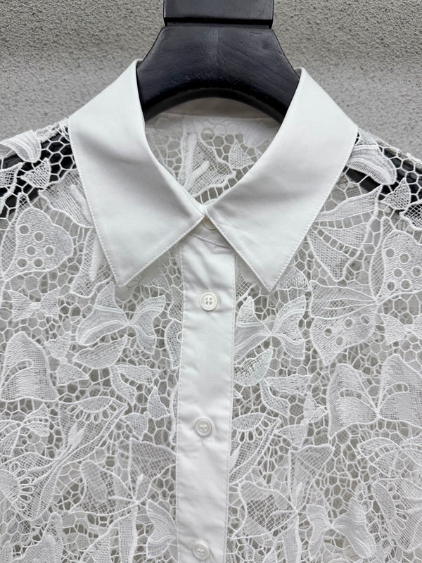 CD Water-soluble Floral Lace Shirt 393905