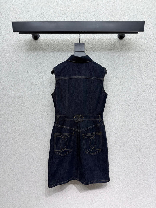 CC 2026 Denim Dress Navy Blue Cotton 398280