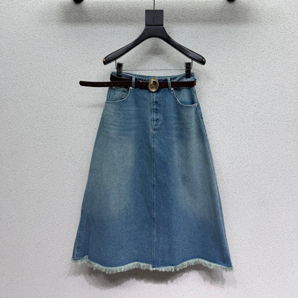 CD 26s Midi Skirts Washed Blue Denim 397750