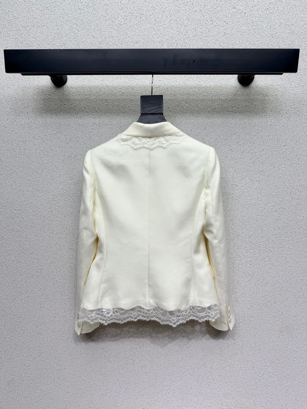 CD 26s Bar Jacket White Wool Silk Lace 398262