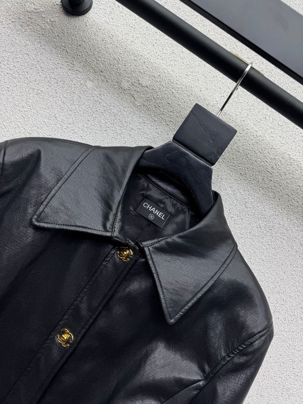 CC Collared Button Jacket Black Polyester 426825