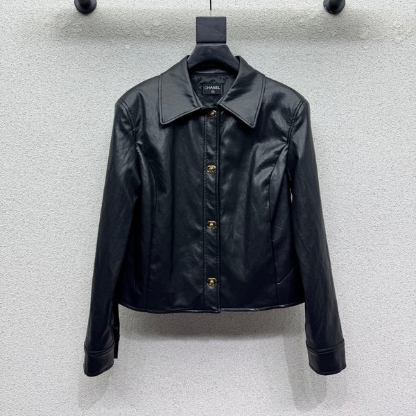 CC Collared Button Jacket Black Polyester 426825