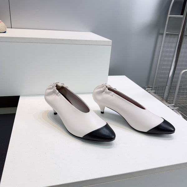 CC 2026 Pumps 4.5cm Black White Lambskin 741644