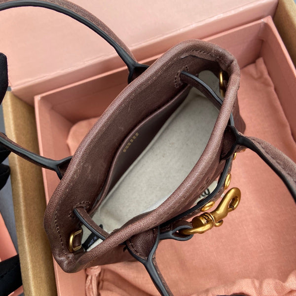 Miu 12.5 Aventure Nappa Leather Bag Briarwood 240401
