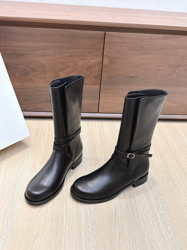 The Row 25ss Jodhpur Boots 20mm Black Cowhide 445427