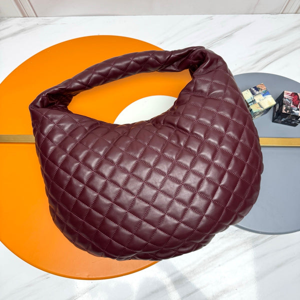 YSL Icarino Large Shoulder Bag Burgundy Quited Leather 286007