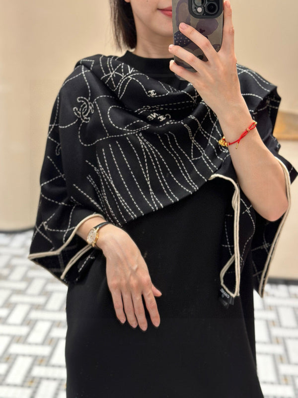 CC 25 Scarf 140cm Black Cashmere 293213