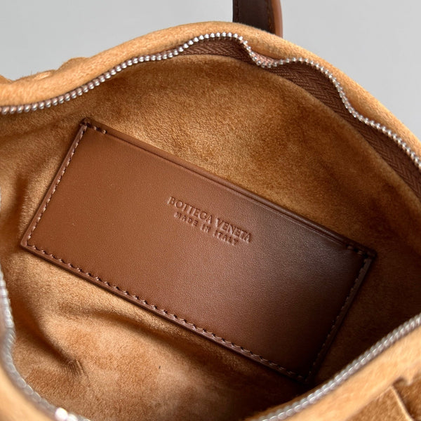 BV Traveler Phone Pouch Brown Intrecciato Suede