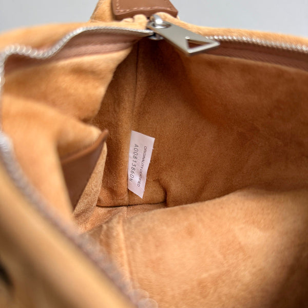 BV Traveler Phone Pouch Brown Intrecciato Suede