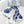 SQUARE SCARF 140 CM IN WHITE MIX COBALT BLUE CASHMERE AND SILK 390940