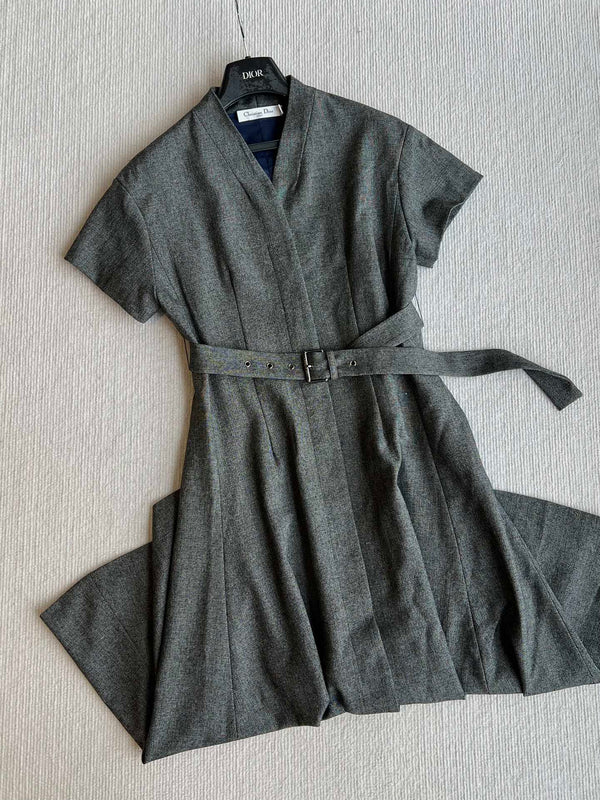 CD 25 Dress Black Gray Polyester Cotton