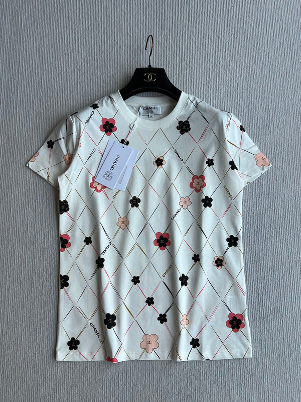 CC 25 Round- Neck T-shirt In White  Cotton 277250