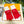 GLOVES IN CHERRY RED MIX WHITE WOOL 458551