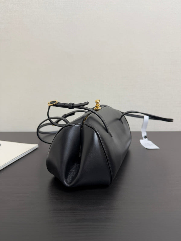 CC 26A Long Shoulder Handbag 28cm Black Lambskin